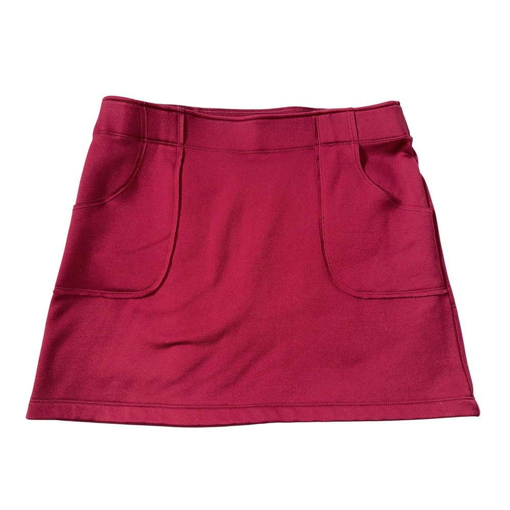 Athleta Red Fleece Lined Athletic Medium‎ Front Pockets Mini Skirt